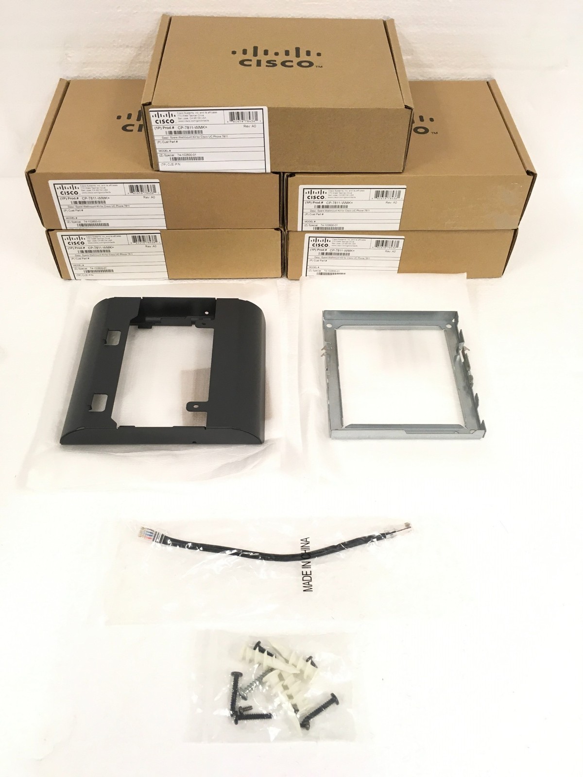 NEW Cisco CP-7811-WMK Wall Mount Kit 74-102600-01 w/Cable & Screws FREE SHIP QTY