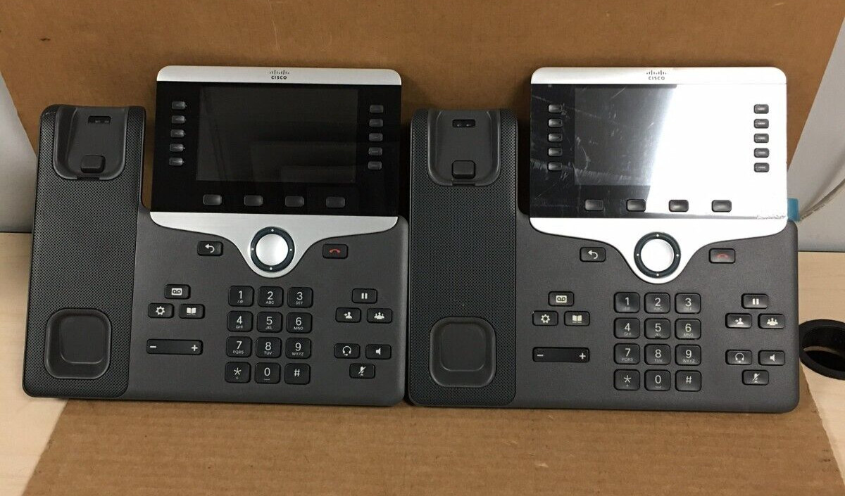 (LOT OF 2) Cisco CP-8851 CP-8851-K9 IP Office Phone W/ Handset & Stand