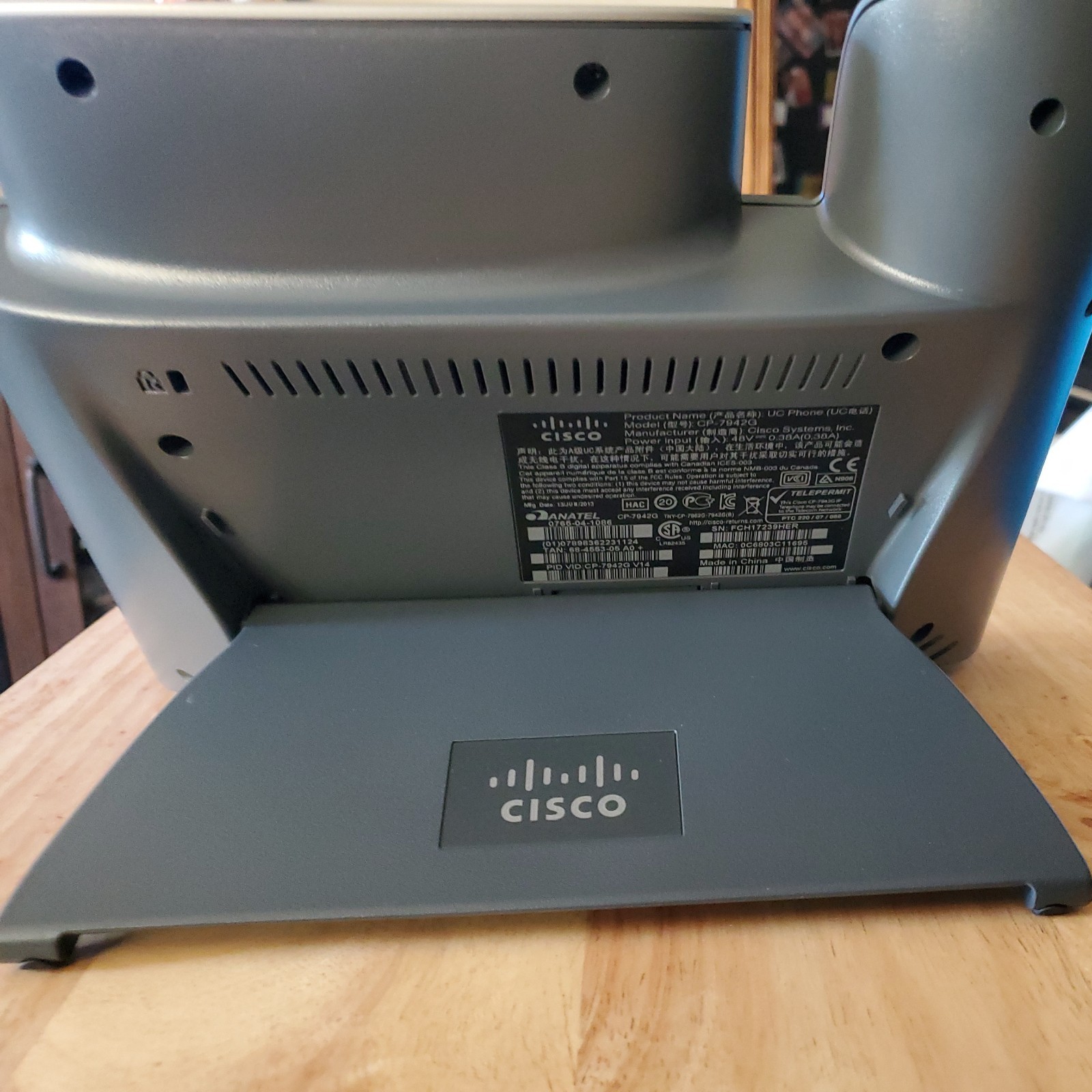 Cisco CP-7942G IP VoIP Ethernet Desktop Phone w/Box, Cable,& Handset NEW OPN BOX