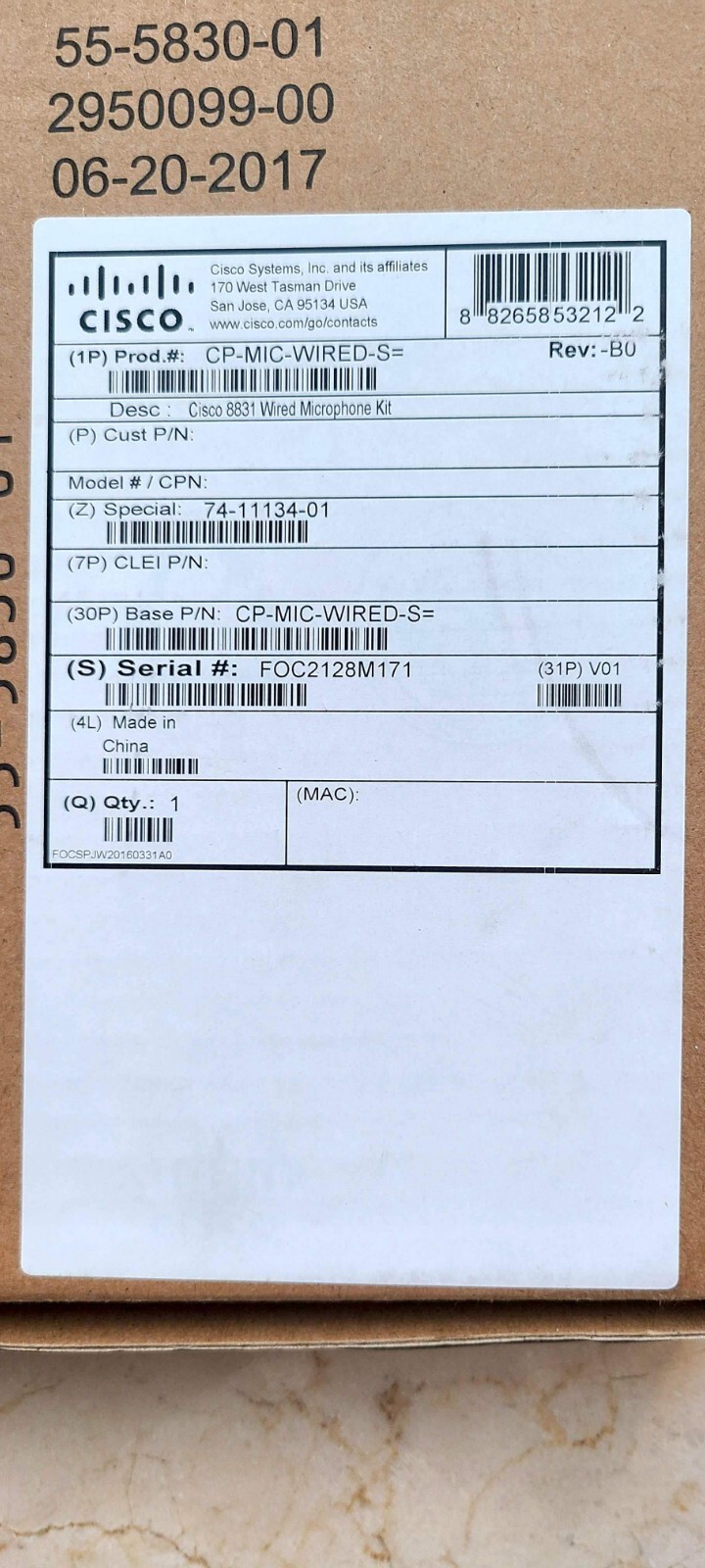 Cisco 8831 Unified IP Conference Phone Kit – CP-8831-K9 – COMPLETE SET! Tested!