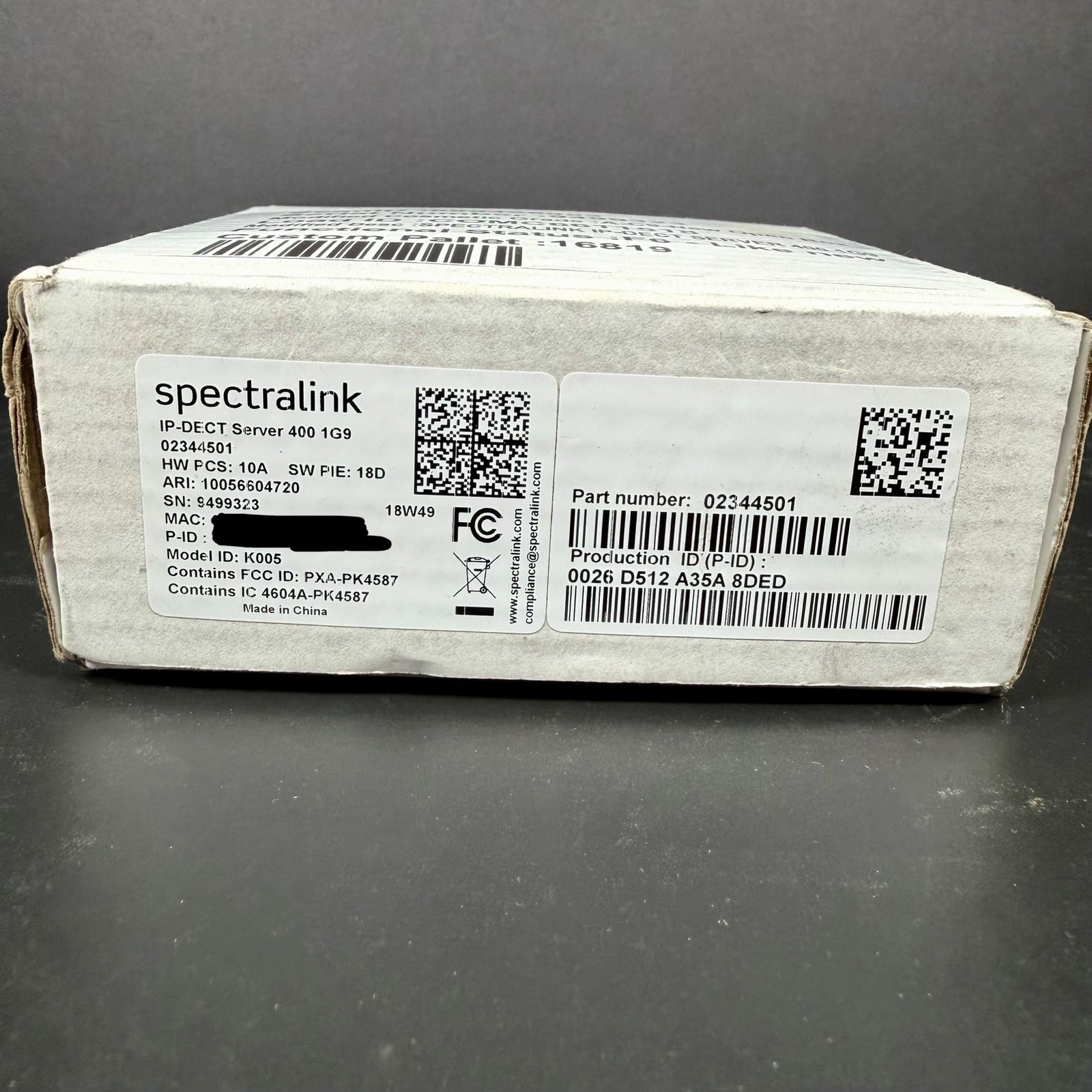 Spectralink k005 IP-DECT Server 400 Scalable DECT Solution 02344501 – New OB