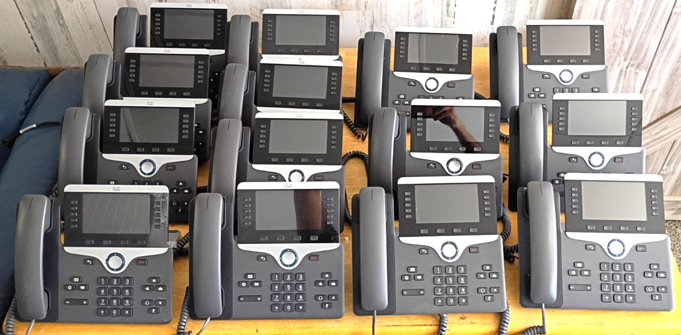 LOT OF 14 WORKING Cisco 8841 CP-8841 IP Phone Charcoal GREAT CONDITION