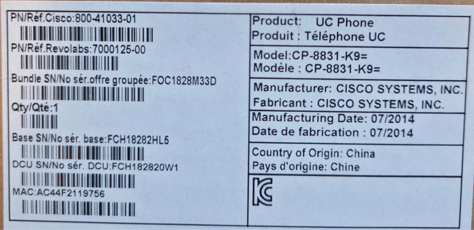 Cisco CP-8831-K9= IP Conference Phone Speaker & Keypad Open Box New