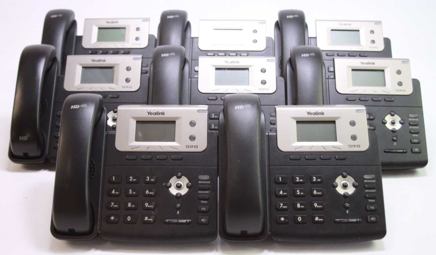 Lot of 8 Yealink SIP-T21P E2 IP Phones HD Voice VoIP PoE READ
