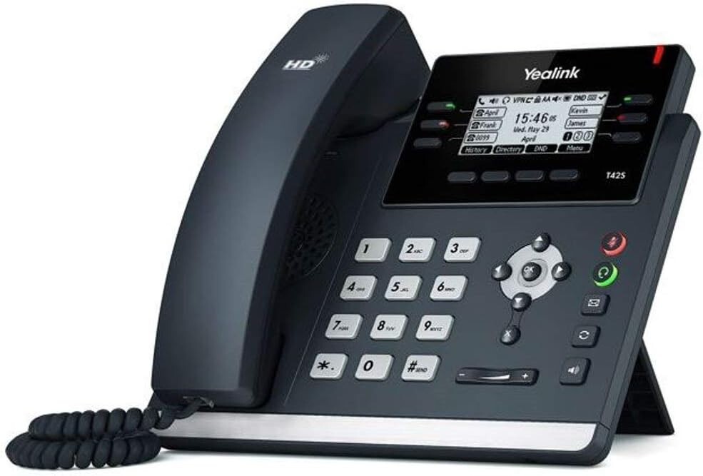 Yealink SIP-T42S IP Phone, 12 Lines. 2.7-Inch Graphical Display. Dual-Port