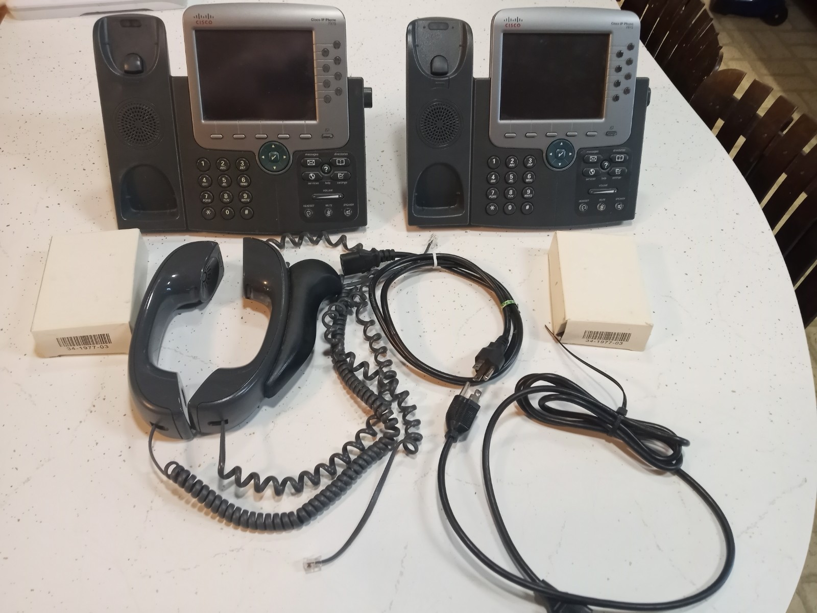 CISCO CP-7975G 7975G VOIP IP Office Phone (Lot of 2 phones and power cords)