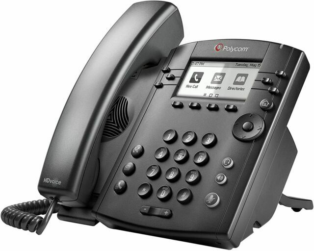 Polycom VVX 300 Series Business Media Desktop Phone – Black (2200-46135-025)