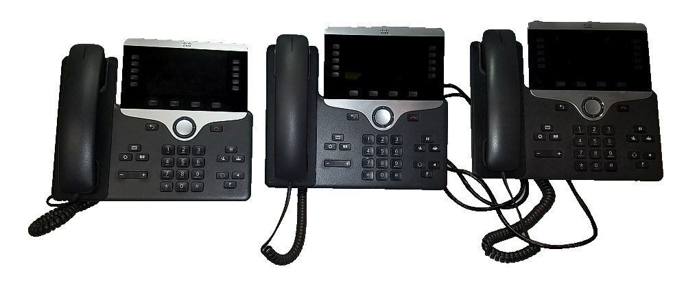 3x Cisco 8841 CP-8841-K9 IP Phone USED W/ HANDSET AND STAND