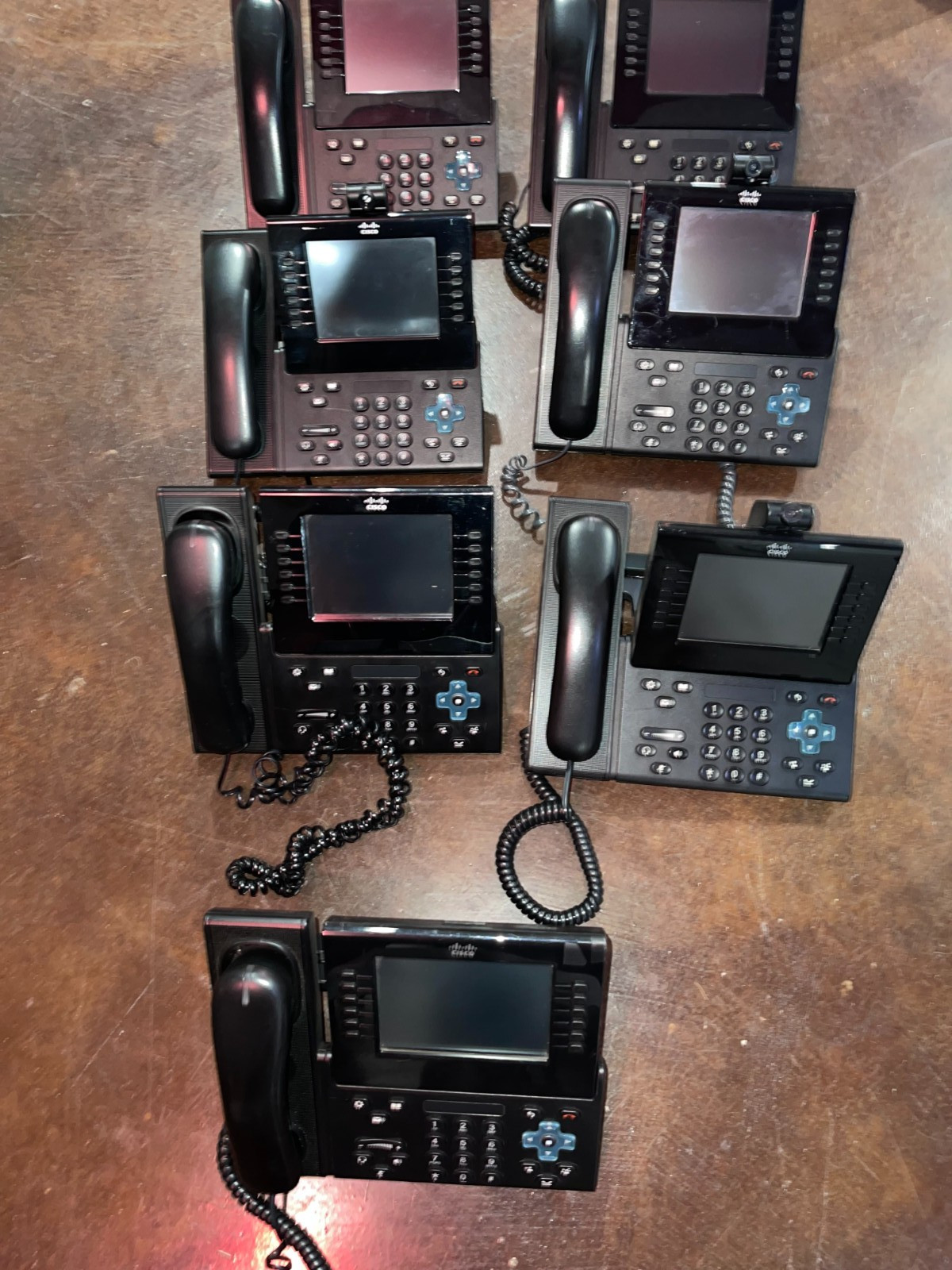 Cisco CP-9971 IP Office Phone w/ Camera And Stand Lot of 7