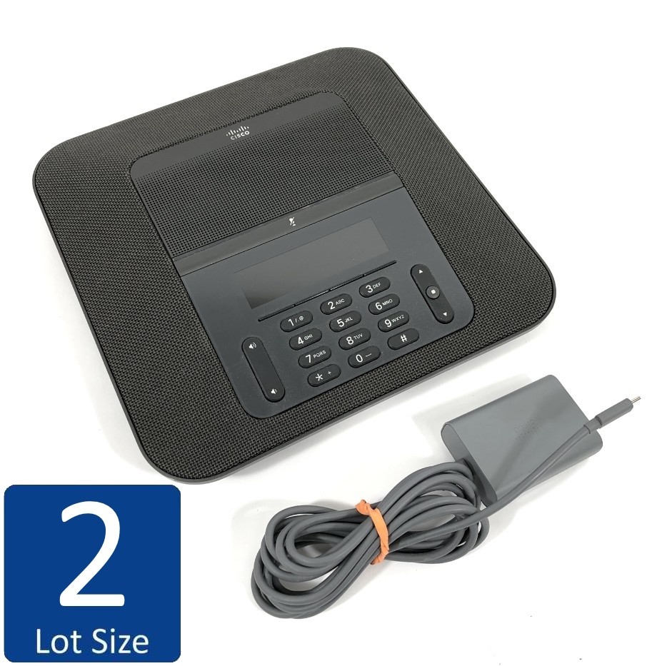 Lot of 2 Cisco CP-8832-K9 IP Conference Phone w/ PoE Injector