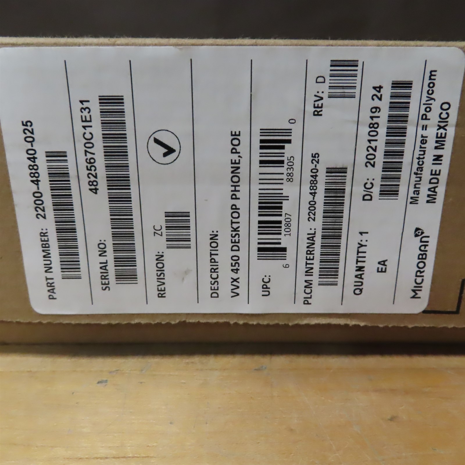 Polycom VVX450 VVX 450 12-Line Desktop Business IP Phone PoE 2200-48840-025 NEW