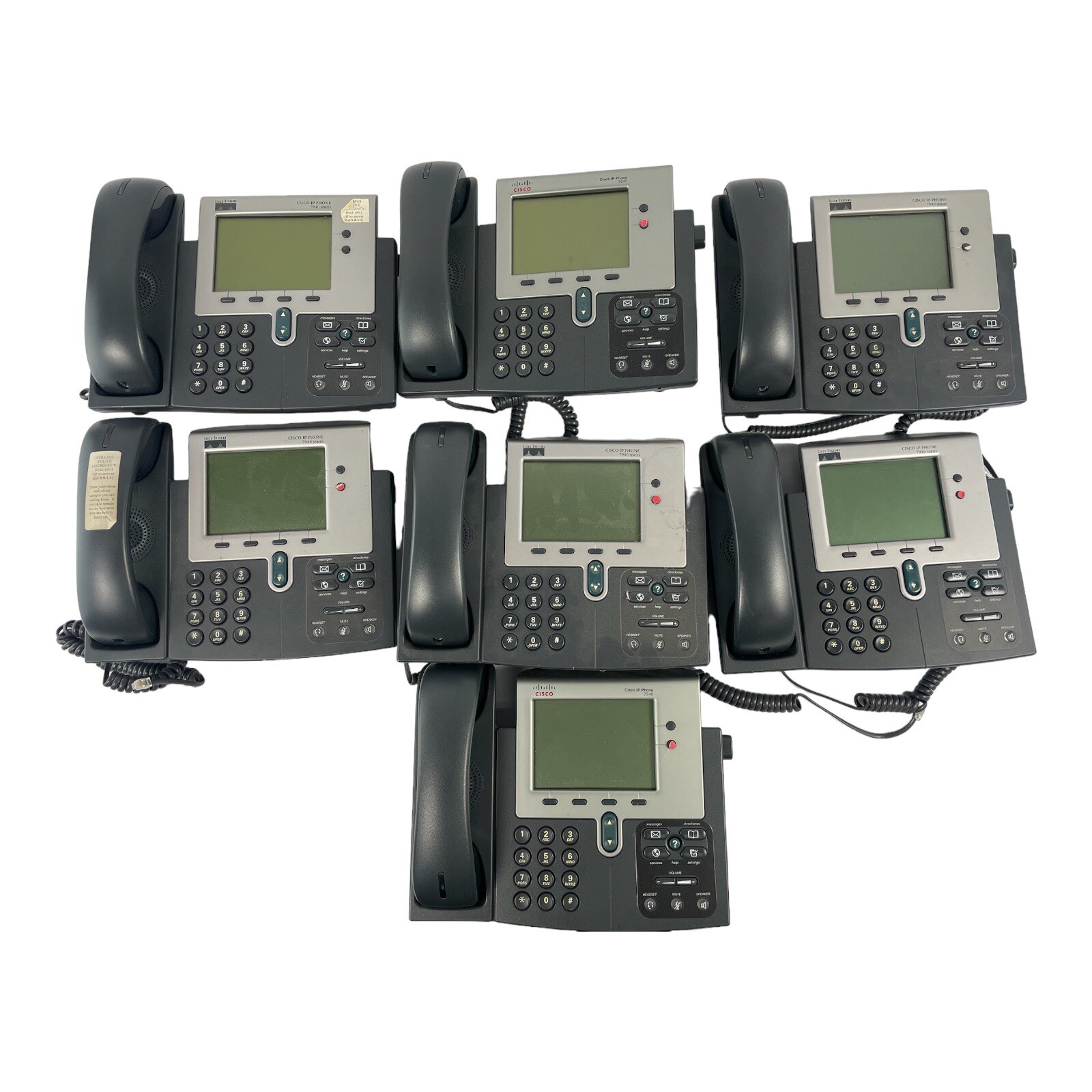 Lot of 7 : Cisco IP 7900 7940 PoE VoIP Business Office Phone Handset CP-7960G