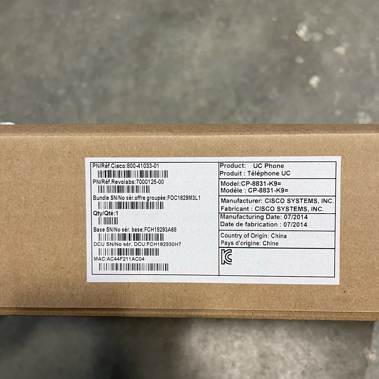 Lot of 4 Cisco CP-8831-K9 Unified IP Phone Base with Control Panel – New In Box