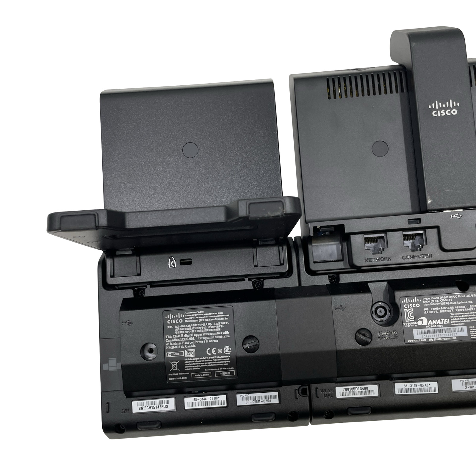 LOT OF 5 Cisco CP-9971 VoIP Video Conference IP Phone w/ Key Expansion Module