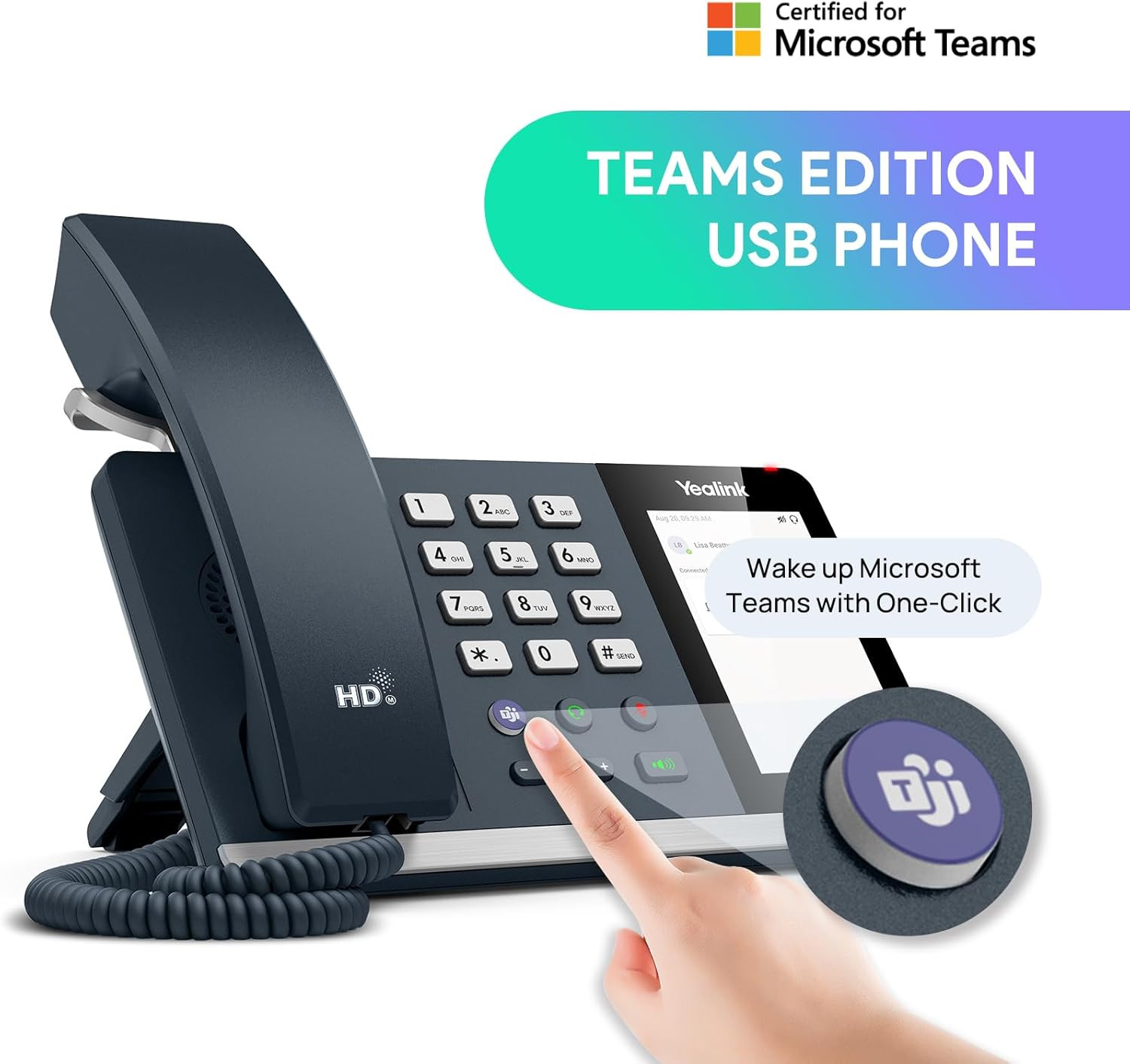 MP45 Microsoft Teams Certified USB Desk Phone,Cost-Effective Alternative to MP50