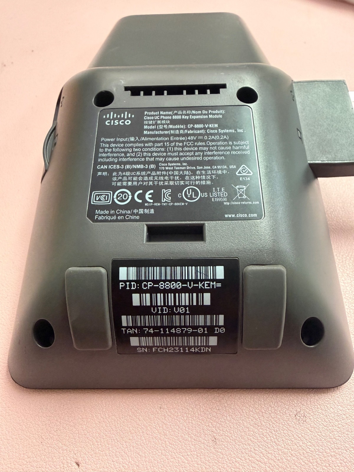 REF “B” STK – Cisco Key Expansion Module 8800 8865 CP V-KEM W/ Spline & Stand