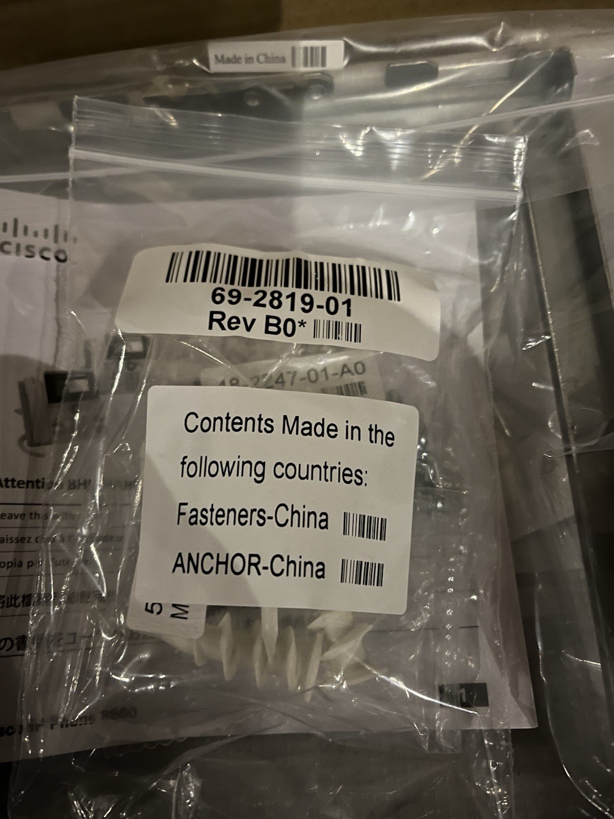 New Open Box Cisco IP Phone 8800 Series Wall Mount Kit 800-43222-02