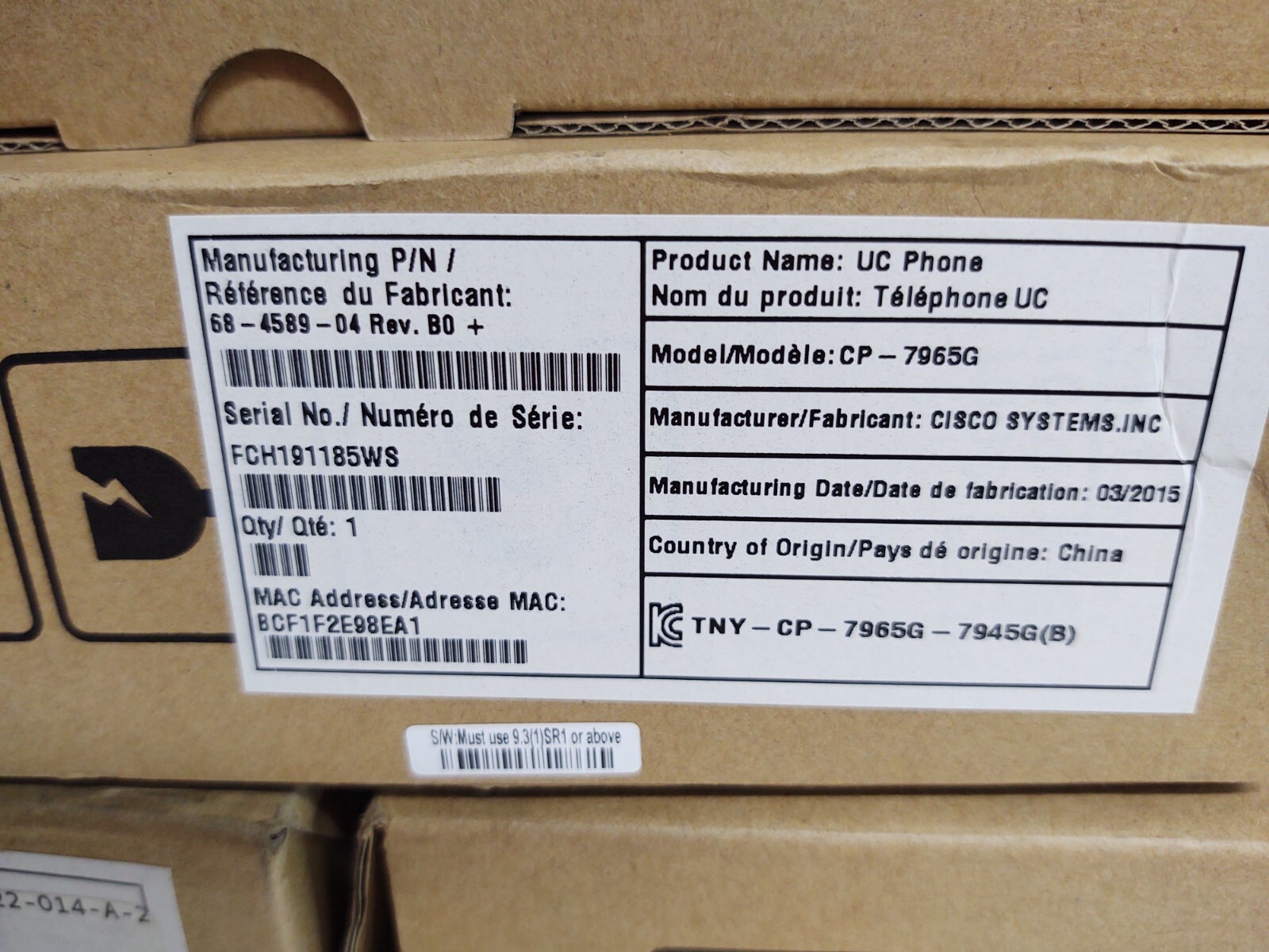 Cisco CP-7942G Unified IP VoIP Business Office Phone w/Base & Handset 68-4589-04