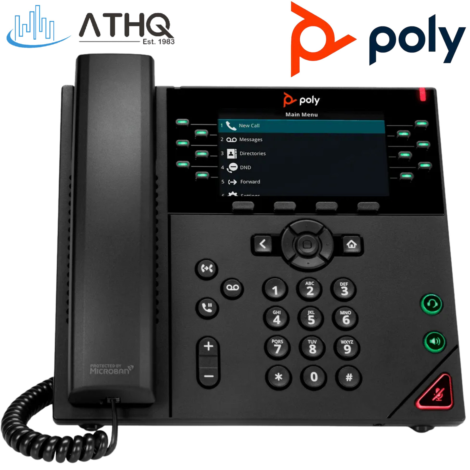 HP Poly VVX 450 12-Line Gigabit HD IP PoE USB-A LCD Phone 2200-48840-025 NEW