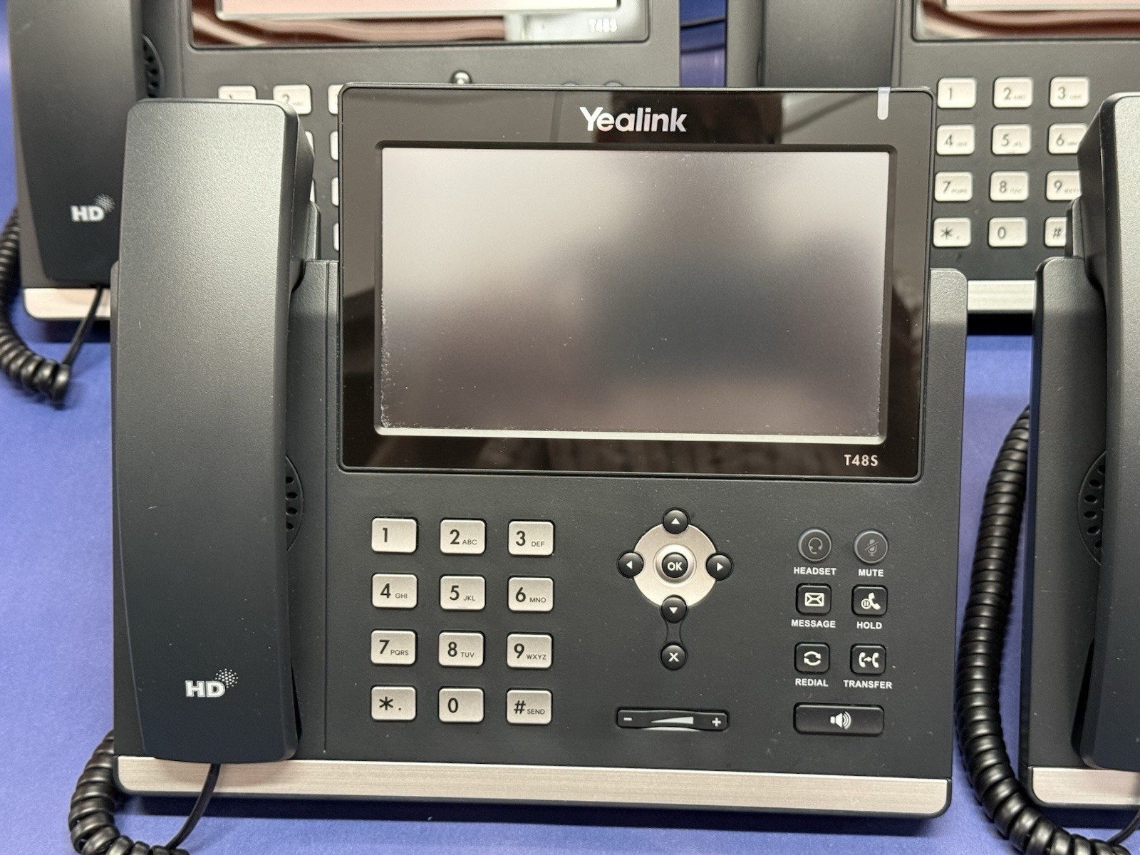 Lot Of 5 Yealink SIP-T48S Gigabit Business IP Phones 7″ Touch, PoE, w/ Power