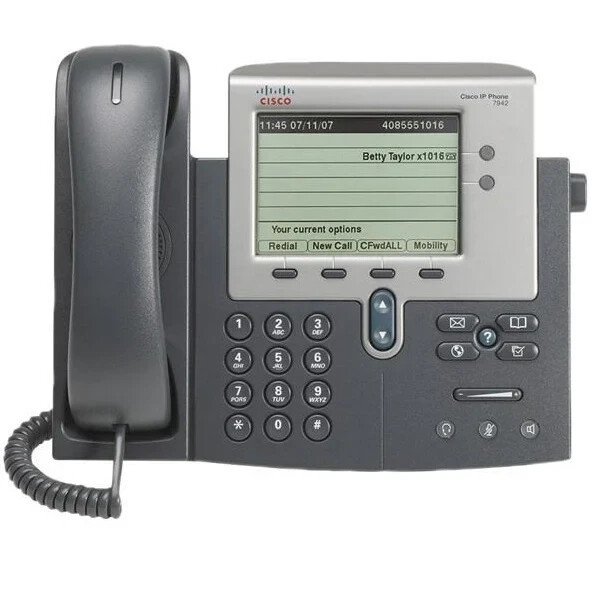 NEW! Cisco CP-7942G Unified IP Business Cord Phone VoIP Display POE