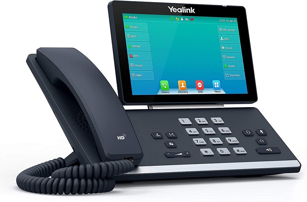 Yealink T57W IP Phone, 16 VoIP Accounts. 7-Inch Adjustable Color Touch Screen