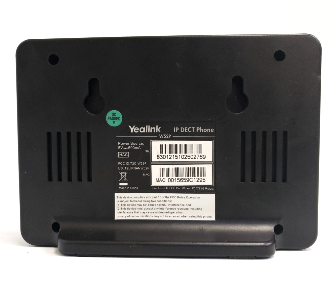 Yealink W52P IP DECT Phone Wireless Base Station Adapter