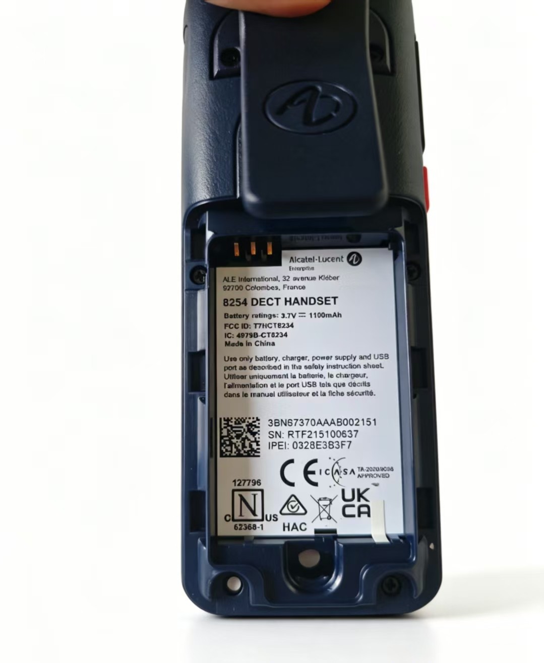 Alcatel-Lucent 8214/8234/8254 DECT Handset + USB Cable & Battery – New In Box