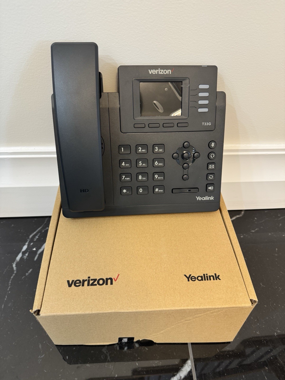 Yealink T33GB Verizon Business Desk Phone, 4 VoIP lines, 2.4-Inch Color Display