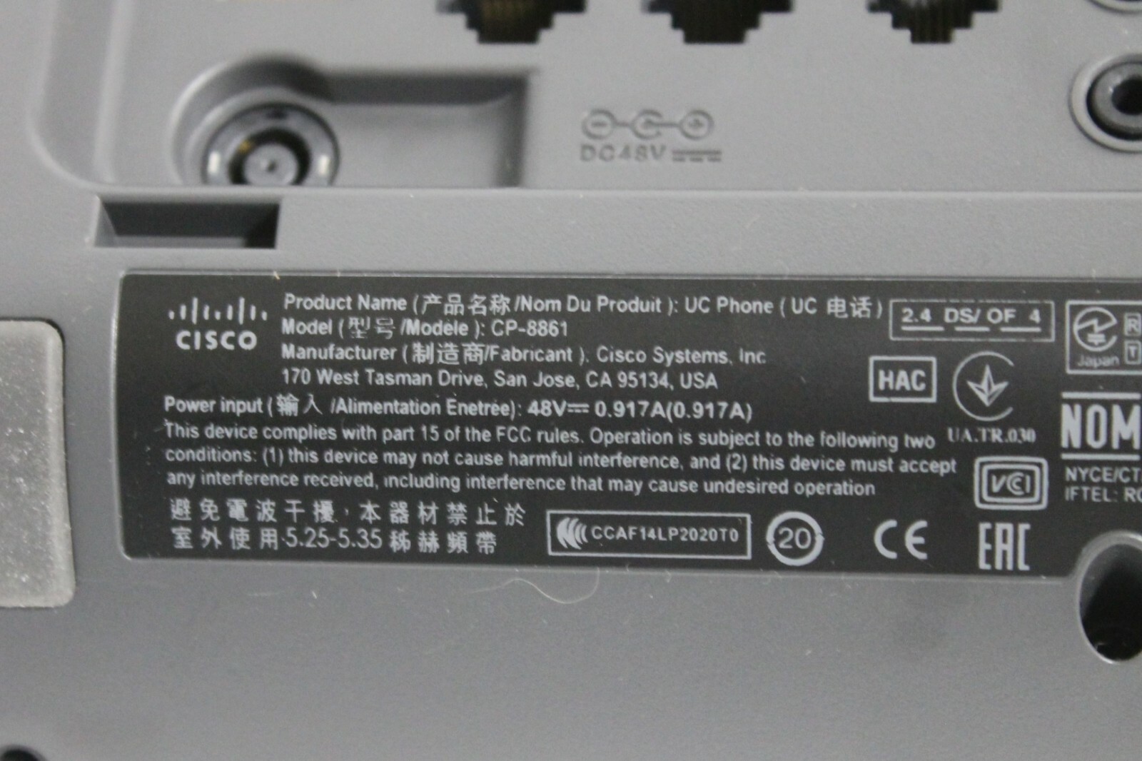 Cisco 8800 Ser. CP-8861-K9 Unified IP Endpoint VoIP Video Phone w/Stand