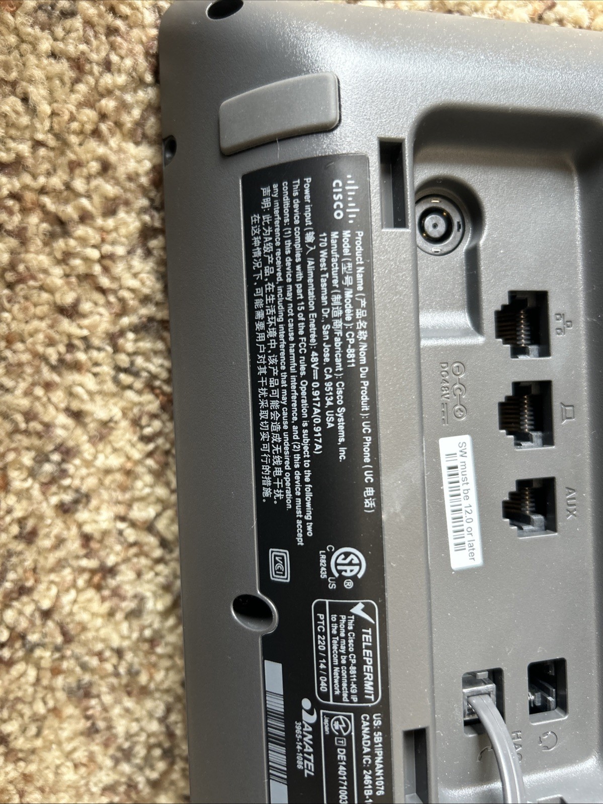 Cisco CP-8811-K9 VoIP PoE Business / Home Office IP Phone with Stand No Cords