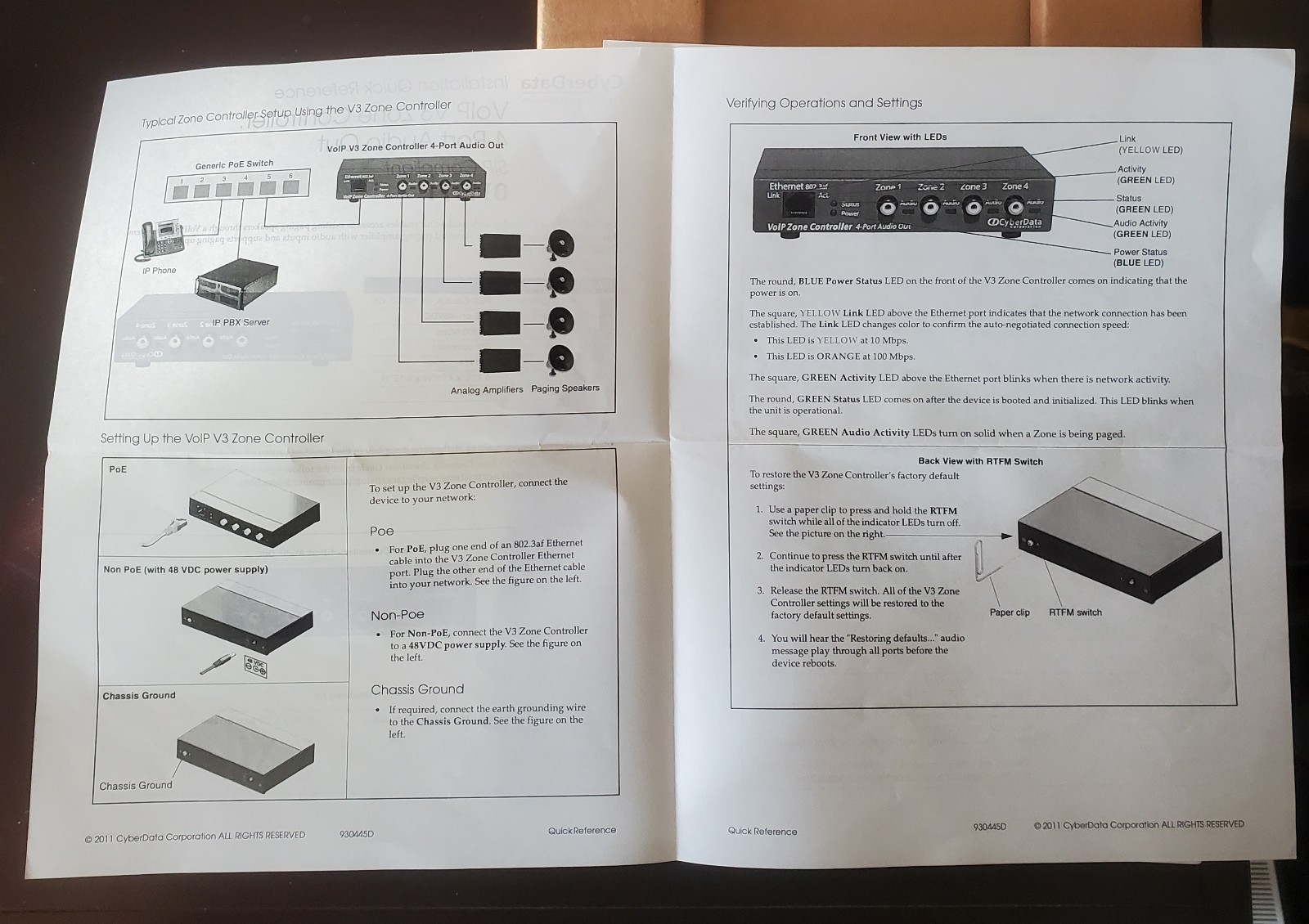 CyberData SIP Paging Adapter 4-Port Zone 011171 *EXCELLENT with BOX*