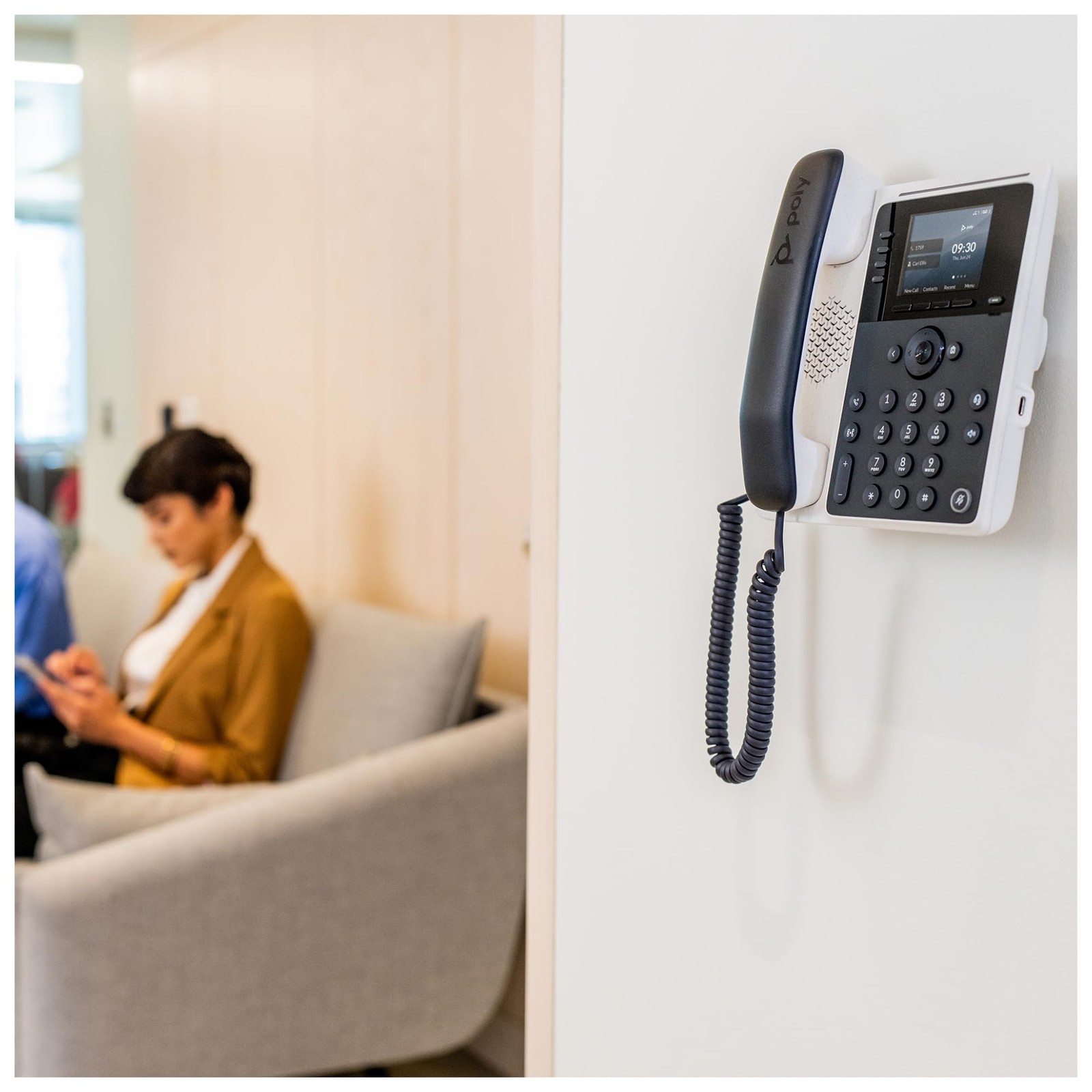 Poly Edge E100 IP Phone – Corded – Corded – Desktop, Wall Mountable