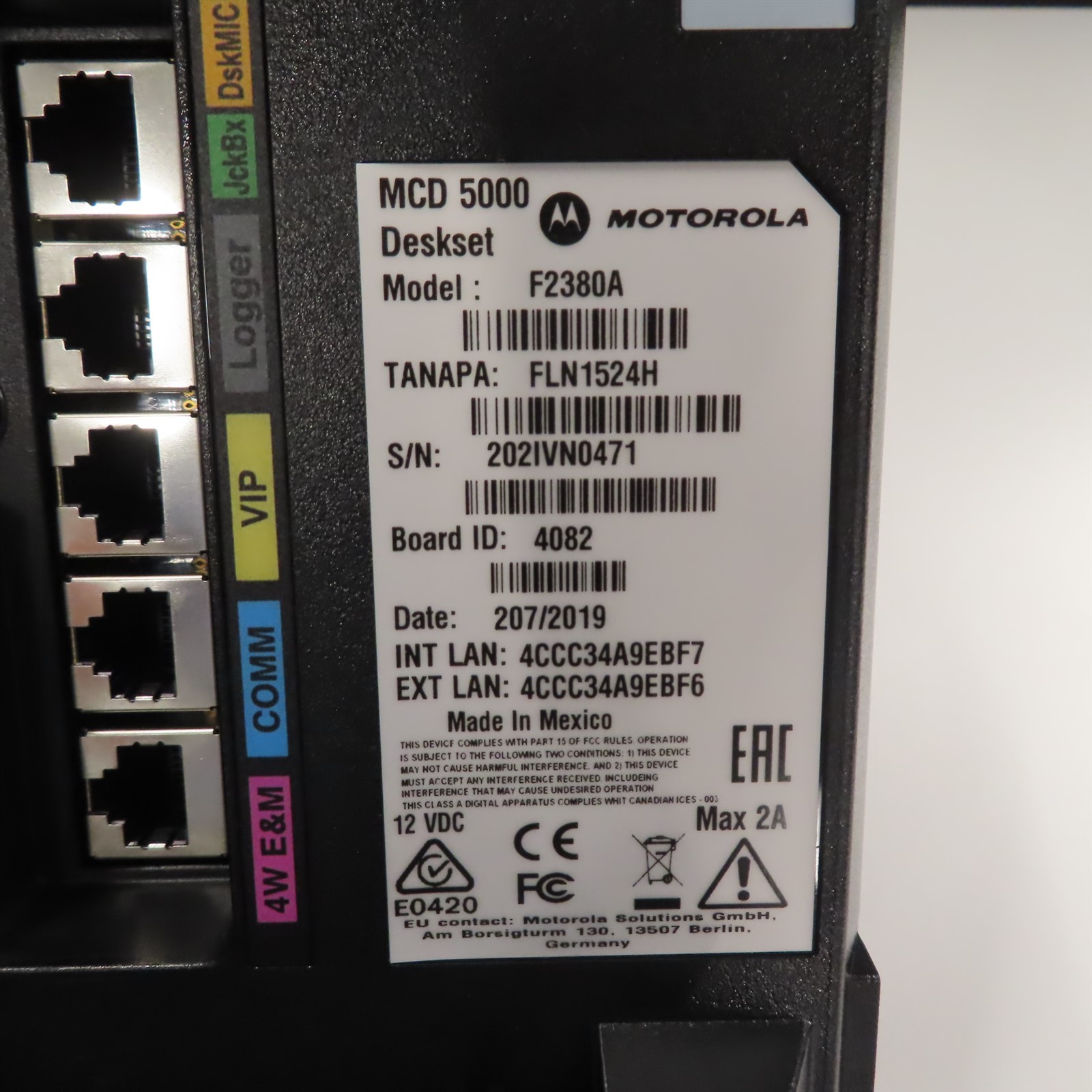 Motorola Phone SMMCD 5000 Deskset MCD Model F2380A VOIP System