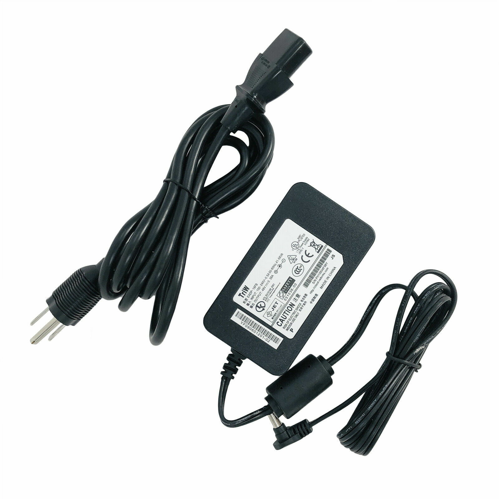 Genuine TriW AC Adapter 48V 0.38A for Cisco CP-7811 7821 7841 7861 Phone Charger